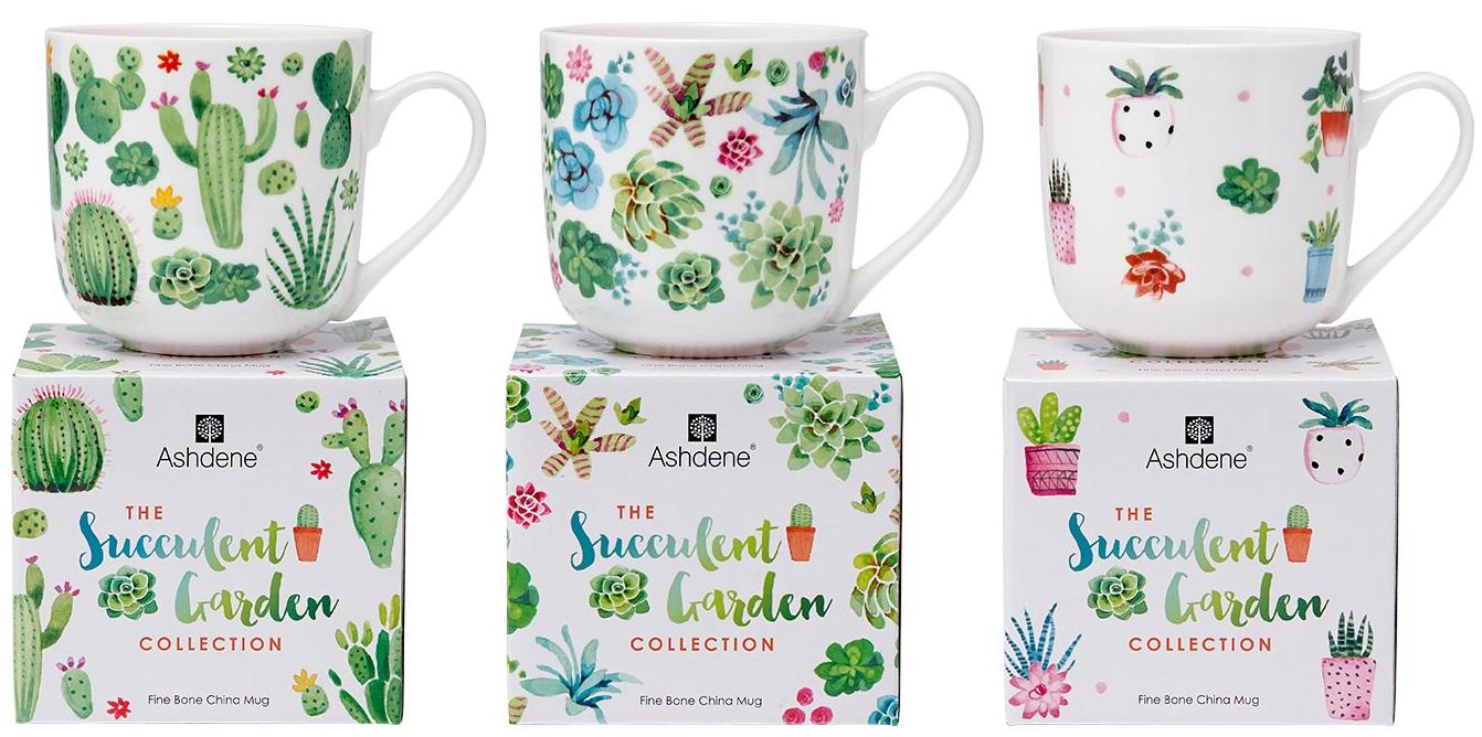 Mug Porcelana Suculentas